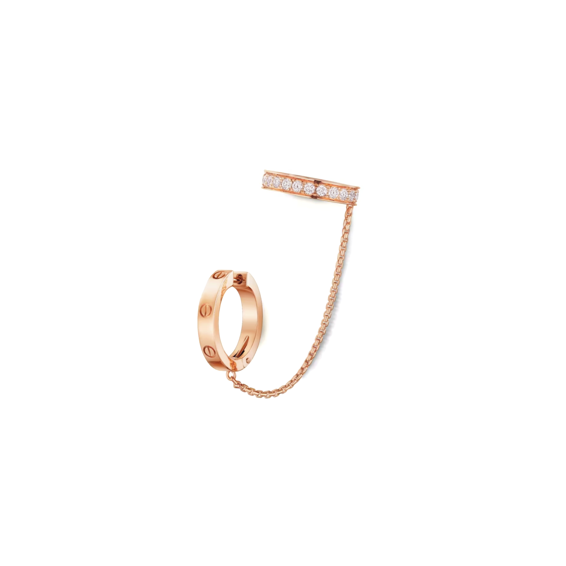 Ca*t1er love single earrings, multiwear, half-paved